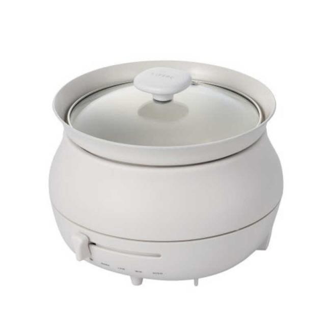 LiFERE グリル鍋 ホワイト 蓋付き ELECOM（エレコム） グリル鍋 LiFERE HOT DISH cocotte HAC-IH01CWH