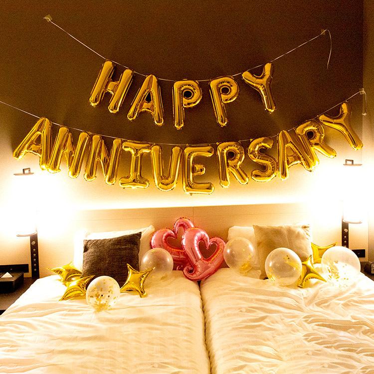 記念日 お祝い Happy Anniversary バルーン 風船 飾り 結婚記念日 ホテル パーティー 彼氏 彼女 サプライズ アニバーサリーバルーンセット Ycm Regalo Bal Ha16set Msm ユープラス 通販 Yahoo ショッピング