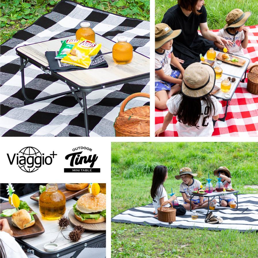 Viaggio+ アウトドア アルミ キャンプ ミニテーブル 折り畳み