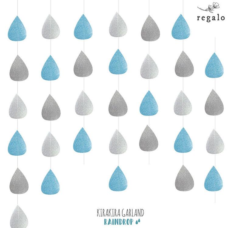 ガーランド しずく 雨 ベビーシャワー 水玉 飾り付け 新生児 バースデー 誕生日 100日祝 夏 レインドロップガーランド Yct Regalo ユープラス Paypayモール店 通販 Paypayモール