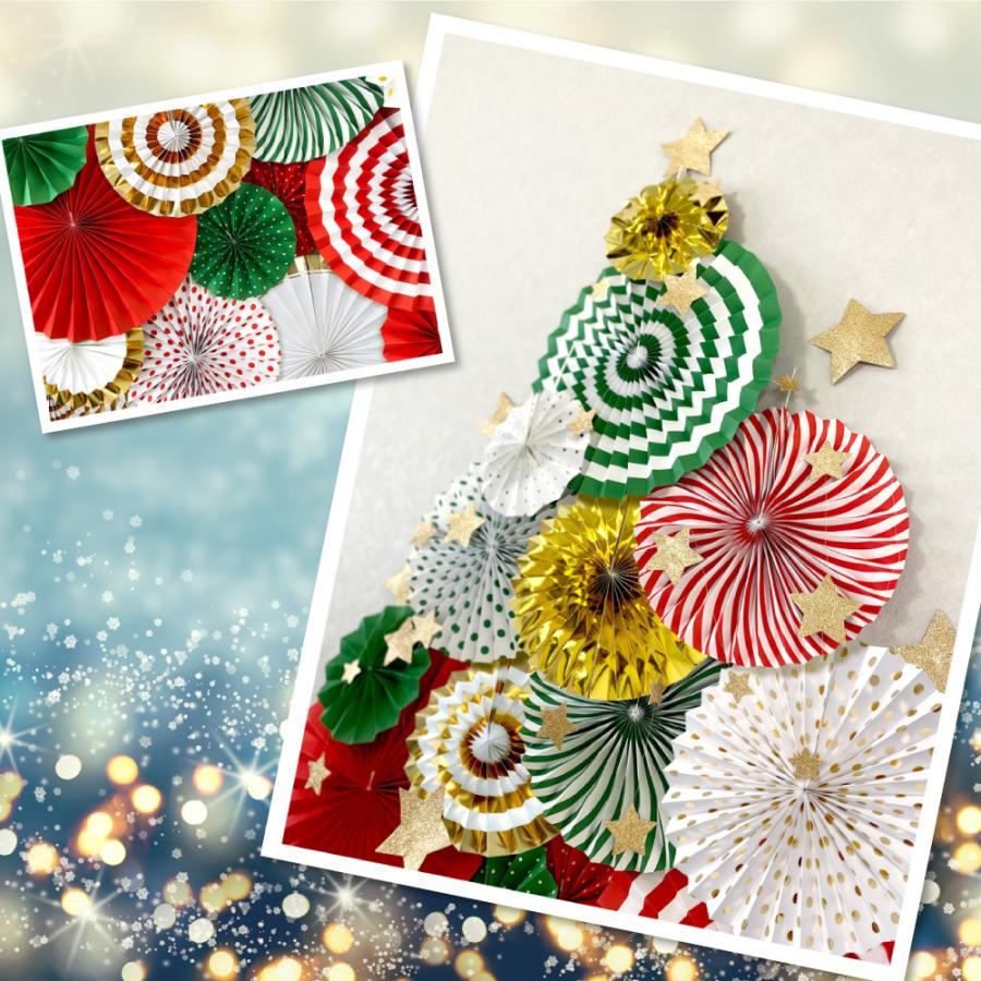 高級感 クリスマス 飾り ペーパーファン Christmas Xmas クリスマスツリー 装飾 パーティー 誕生日 飾り付け おうちフォト 北欧 サンタ セット 送料無料 Ycp Regalo Supplystudies Com