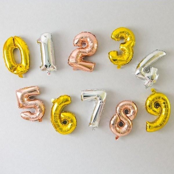 regalo 誕生日 バルーン 数字 ナンバーバルーン 40cm ゴールド