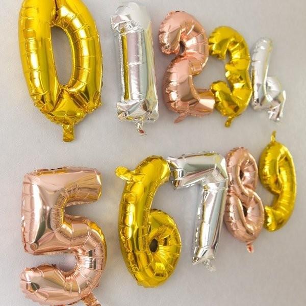 regalo 誕生日 バルーン 数字 ナンバーバルーン 40cm ゴールド