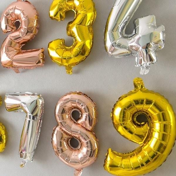 regalo 誕生日 バルーン 数字 ナンバーバルーン 40cm ゴールド