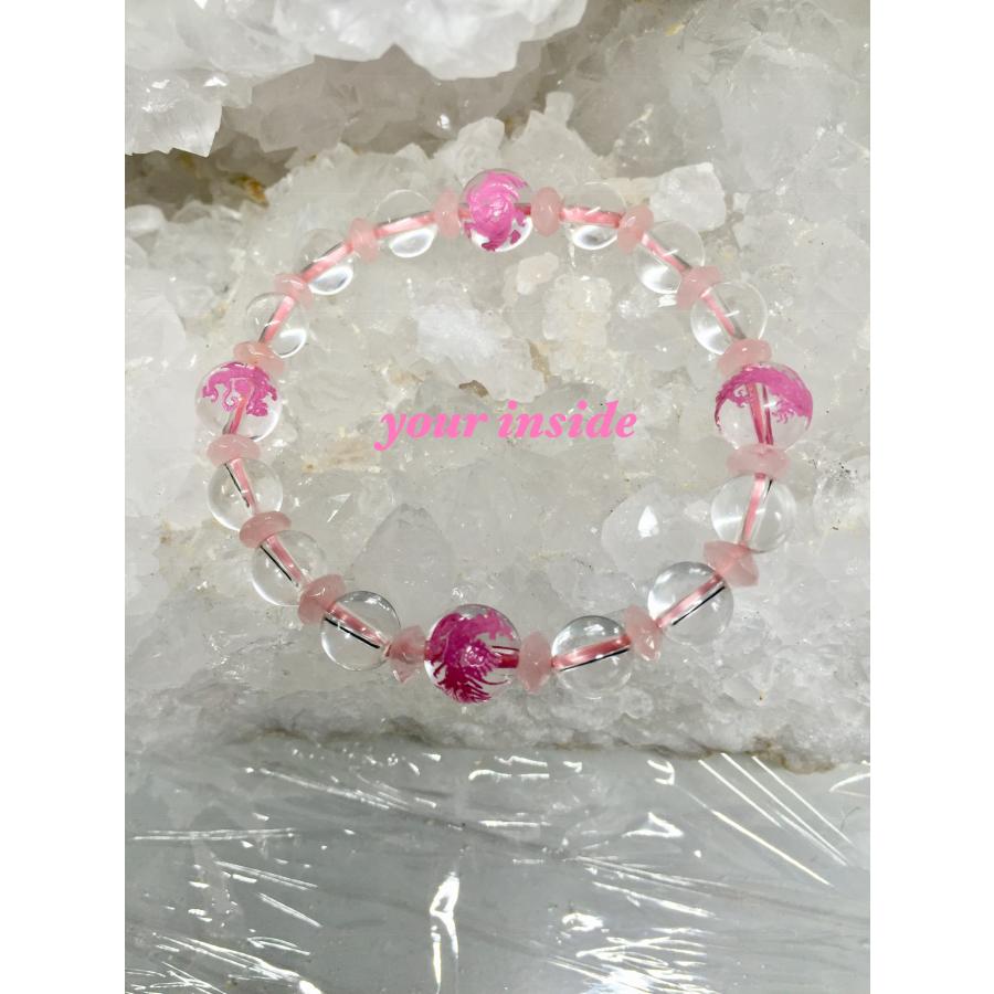 四神獣水晶 ピンク彫り 天然石ブレスレット |  | 06