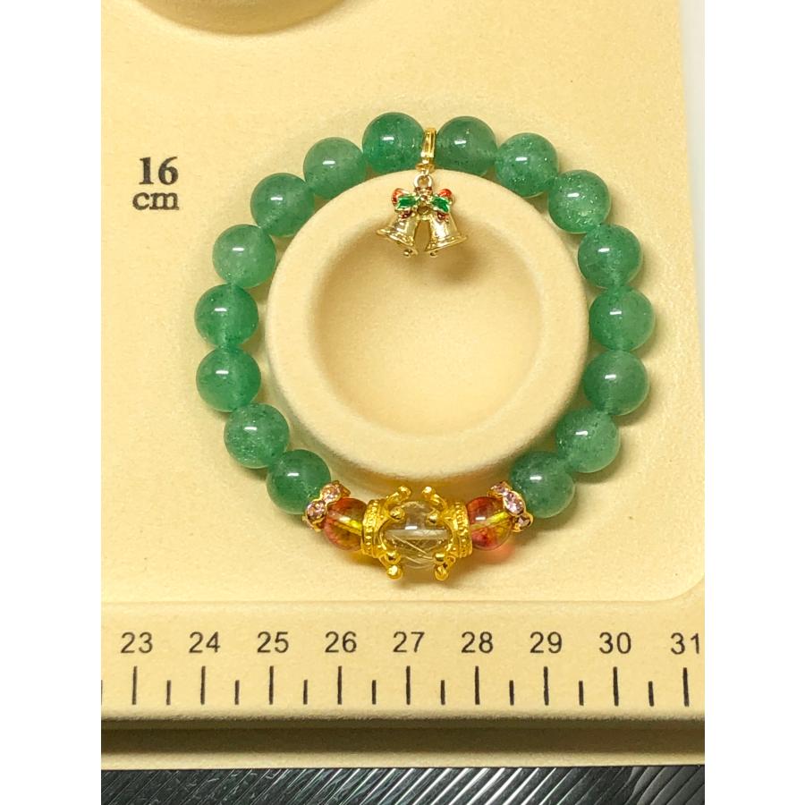ルチルクォーツ 翡翠 アベンチュリン (10mm) 天然石 クリスマスブレスレット |  | 10