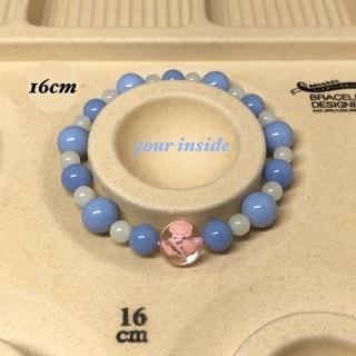 薔薇ピンク彫り水晶 ブルールミナスストーン 夜光石 天然石ブレスレット |  | 05