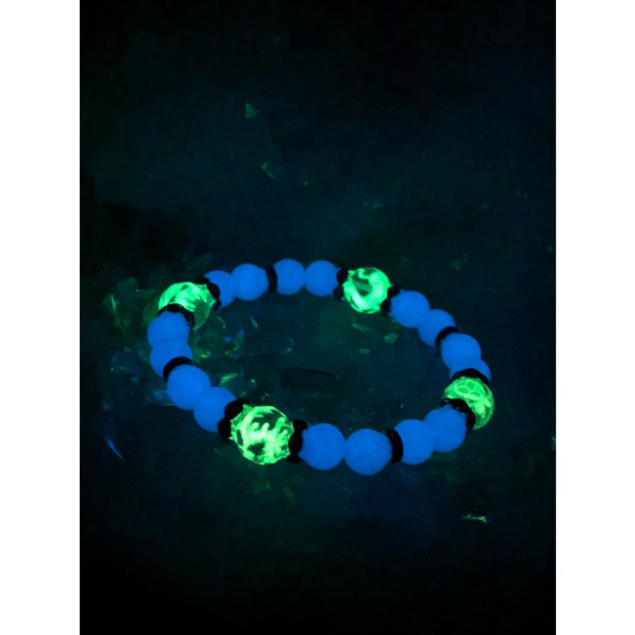 四神獣 夜光彫り 水晶 ルミナスストーン 天然石ブレスレット |  | 02