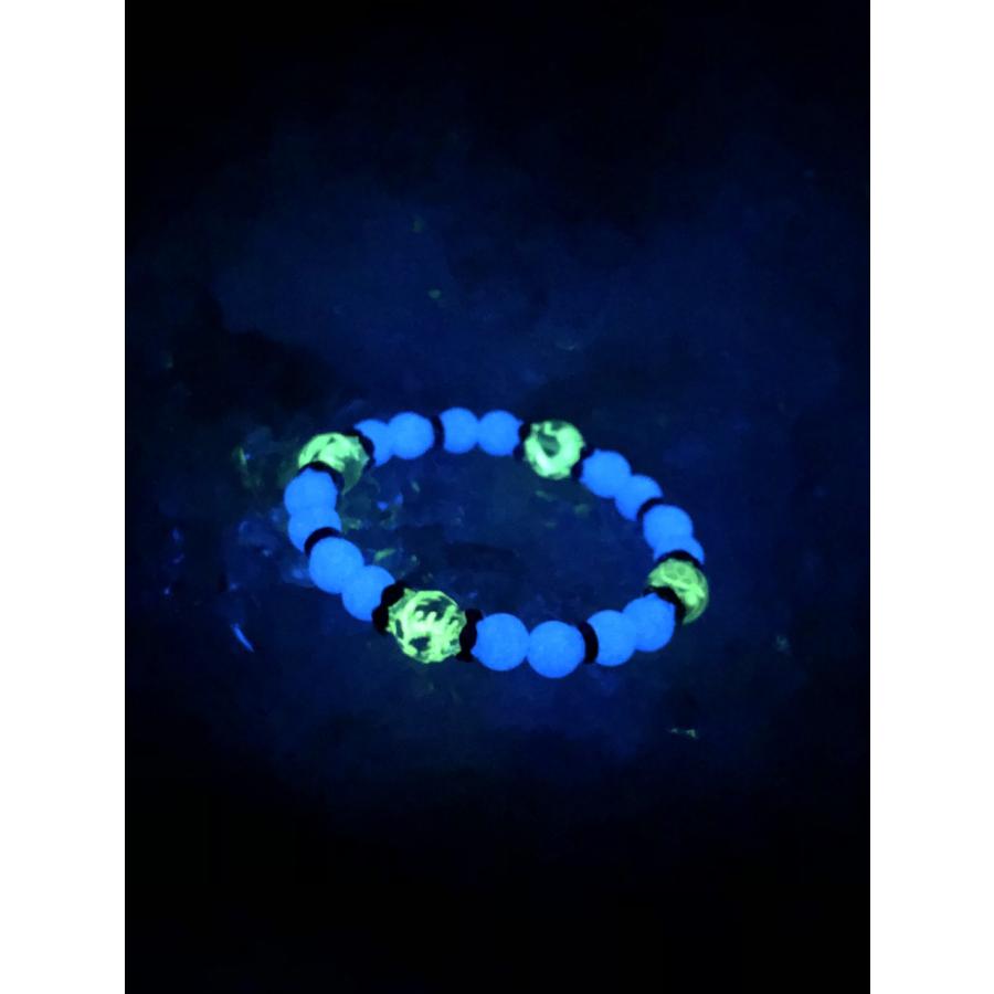四神獣 夜光彫り 水晶 ルミナスストーン 天然石ブレスレット |  | 08