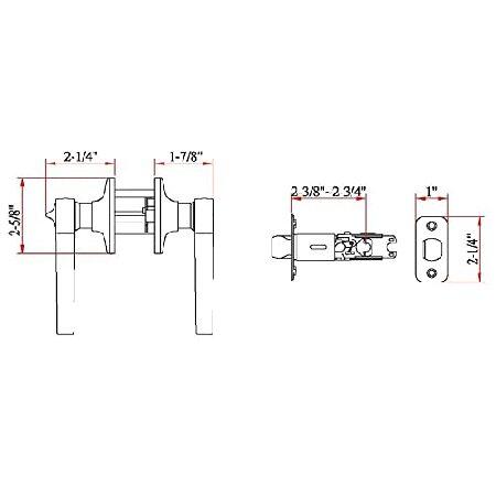 Design　House　783043　Handle,　Design　Backset,　Brass　Latch　Door　Finish　Scroll　Privacy　House　by　2-Way　Polished　Adjustable