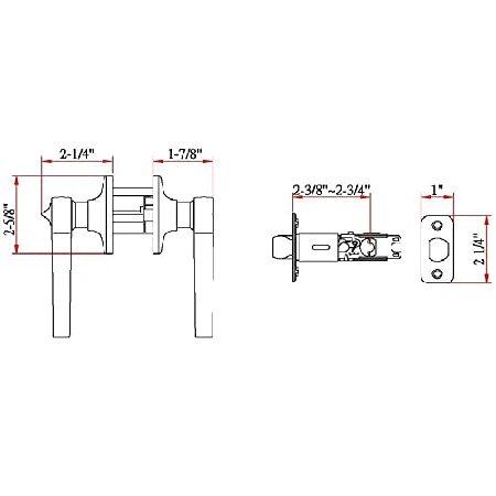 Design　House　781823　Scroll　Satin　Privacy　Nickel　Door　Latch　Backset,　Design　Adjustable　by　Finish　Handle,　2-Way　House