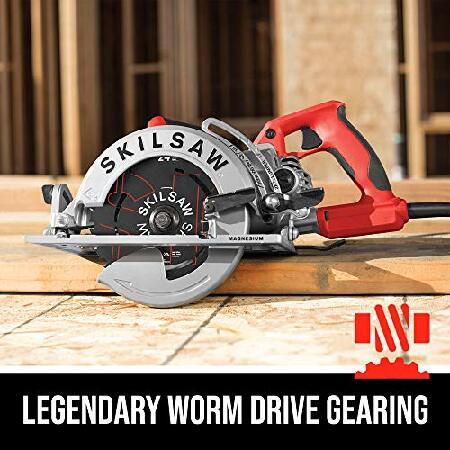 SKILSAW　SPT77WML-01　15-Amp　7-1　Worm　Lightweight　4-Inch　Circular　Drive　Saw　Silver