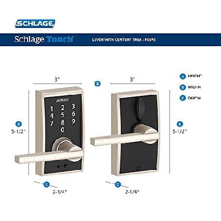 Schlage　FE695　CEN　レバー電子キーレスエントリーロック　Latitude　622　マットブラック　LAT　Touch　Century