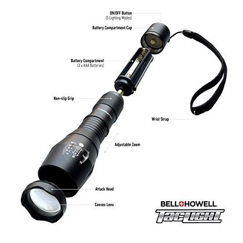Bell　Howell　Taclight　Brighter　Waterproof　Modes　LED　Zoom　Lumens　for　Flashlight　Tactical　Handheld　60X　with　＆　Function　Flashlight　Flashlight　High　Outd
