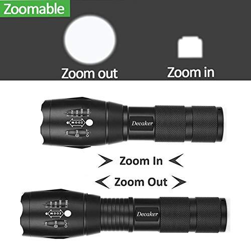 Decaker TC1200 Tactical Flashlight Super Bright 1200 Lumens Light Modes Zoomable LED Flashlights Torch,2-Pack - 6