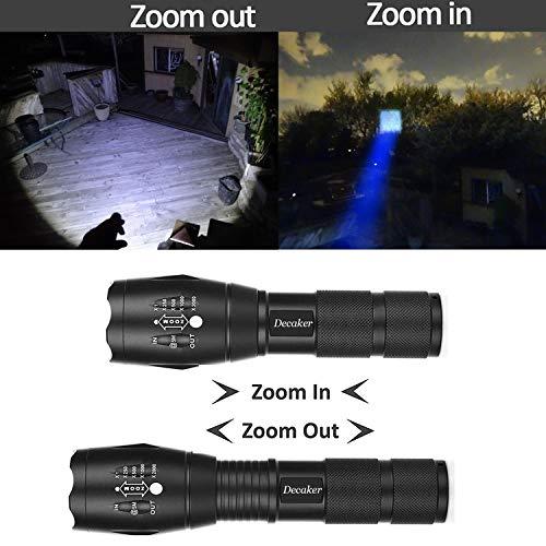 Decaker TC1200 Tactical Flashlight Super Bright 1200 Lumens Light Modes Zoomable LED Flashlights Torch,2-Pack - 3