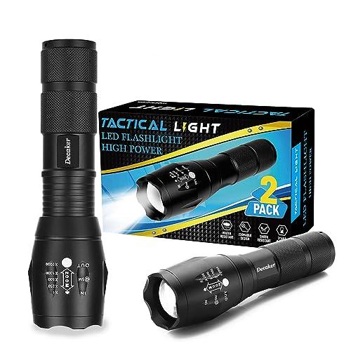 Decaker TC1200 Tactical Flashlight Super Bright 1200 Lumens Light Modes Zoomable LED Flashlights Torch,2-Pack - 5