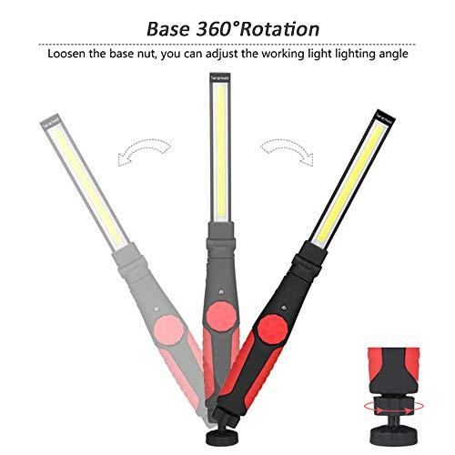 作業灯　LED　ワークライトUSB充電式　COB作業灯　磁気ベース、360°スイベル、無段階輝度調整スイッチ、USBケーブル付き　明るさ750ルーメン　COBワークライト　強力