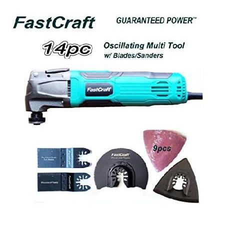 Oscillating　Tool　Kit,　Power　2.4A　Angle　Change　FastCraft　Rated　Peak　86225-1　Model　Blade　PRO　Keyless　5.0Amp　Speeds　Guaranteed　Corded　14pc　3-4　Cut　13