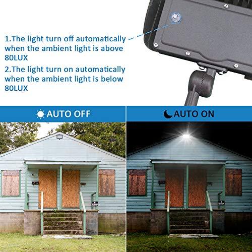 SZGMJIA LED Outdoor Flood Light with Knuckle Mount, Dusk-to-Dawn Photocell Sensor, 100W (1000W Eqv.) AC100-277V 14,000Lms 5000K Daylight, CRI90 IP65 - 6