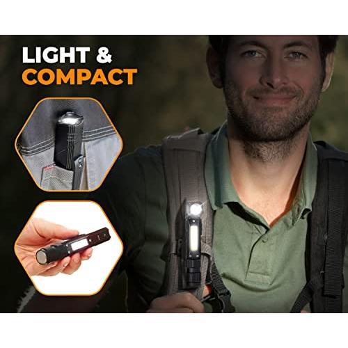 Foxelli　USB　Rechargeable　Super　Bright　Rechargeable,　Flashlight,　Tactical　Pocket　Small　Flashlight　Mini　Magnetic　LED　Flashlight,　Flashlight,　Camping　Fla