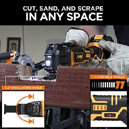 MOTORHEAD　20V　ULTRA　Speed,　Cutting,　Cordless　Tool,　LED,　Angle,　Oscillating　OPM,　Variable　Lithium-Ion,　Multi　Sanding,　Tool-Free,　18000　3.2°　Scrapping