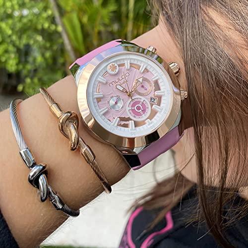 お買い得！ MULCO シリコンレディース腕時計 レディース クォーツ アナログ 多機能ムーブメント ローズゴールドアクセント ステンレススチールケース付き 傷つきにくいミネ 【JSB7295314872】(26622円)