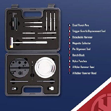 KNINE OUTDOORS 18 PC Pin Punch Set Tool Including Steel Punch and Hammer with Bench Block Ideal for Maintenance