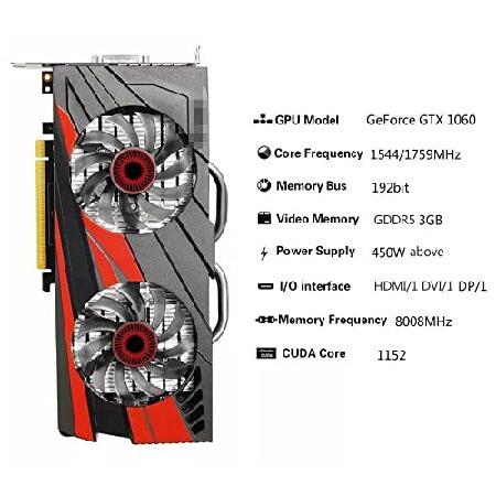 XCJ Computer Graphics cardGraphic Card Fit for GTX 1060 3GB Video