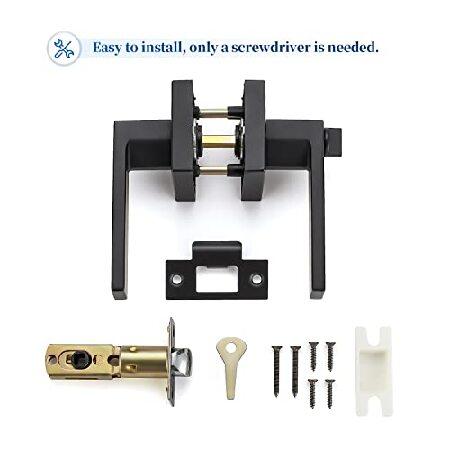 Ravinte　Pack　Heavy　Bed　Handle　Square　Right　Door　Privacy　Door　Finish　Lever　Duty　Lever　Bath　Handing　Door　Door　and　for　Levers　Left　Matte　Set　Lock　Black