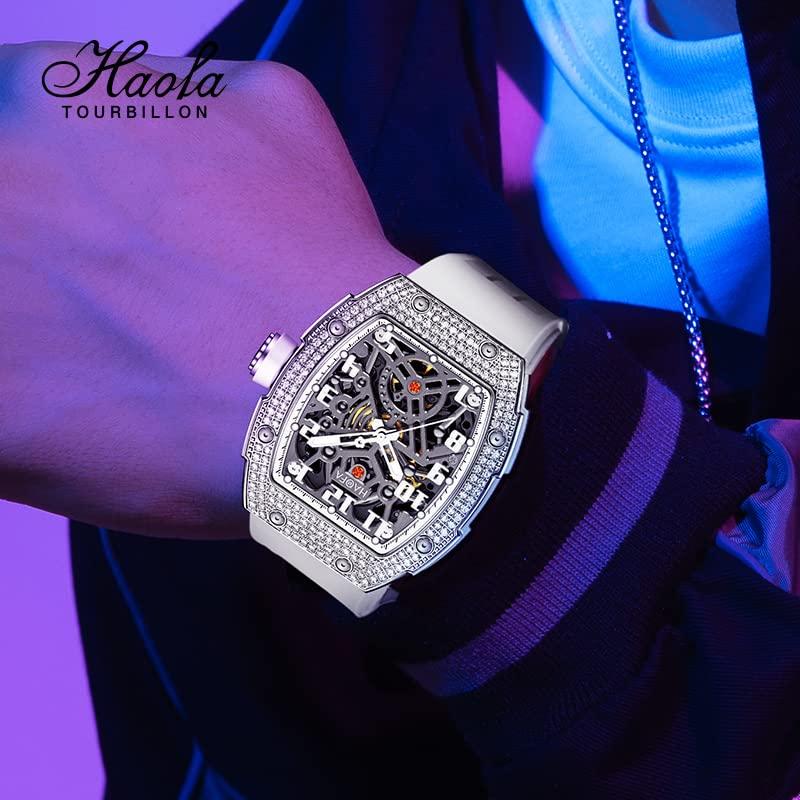 ⭐️完成品⭐️ Haofa Automatic Mechanical Mens Watch Skeleton Double-Side Hollow Dial Watch Diamond Case Sapphire Mirror Luminous Waterproof Sports Watches for Men 【DG3555403322】(129745円)