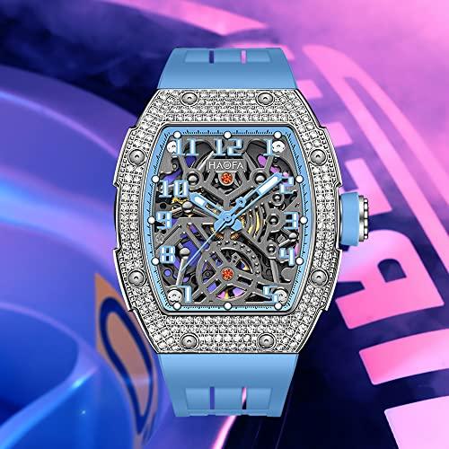 ウルトラ！ Haofa Automatic Mechanical Mens Watch Skeleton Double-Side Hollow Dial Watch Diamond Case Sapphire Mirror Luminous Waterproof Sports Watches for Men 【B2521103013】(92001円)