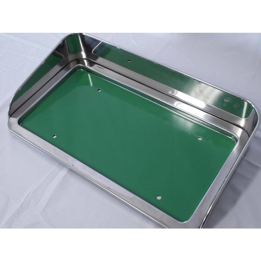 ジェット製　バイザー付ナンバープレート枠　ウロコ　大型車用　ステンレス ジェットイノウエ バイザー付ナンバープレート枠 ステンレス/ウロコ