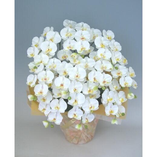 造花 光触媒 胡蝶蘭 大輪 白 M 10本立ち 人工造花の画像