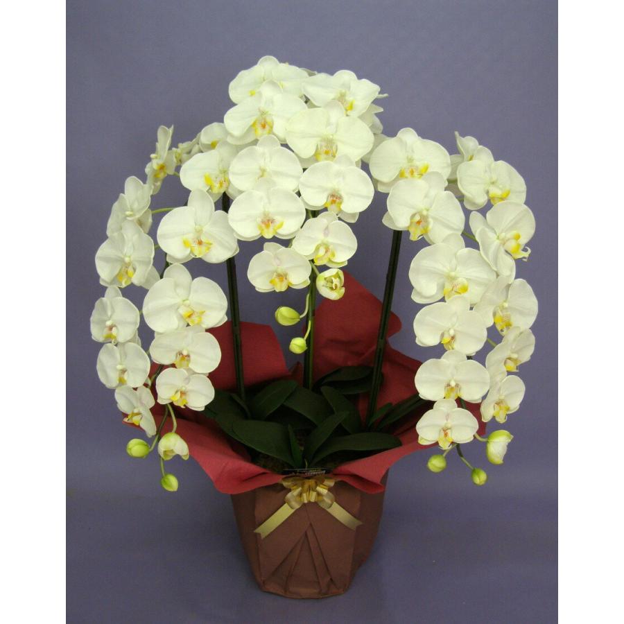 造花 光触媒 胡蝶蘭 大輪 白 特大 2L 3本立ちの画像