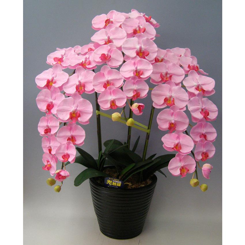 造花 光触媒 胡蝶蘭 大輪 特大 2L 薄ピンク 3本立ちの画像