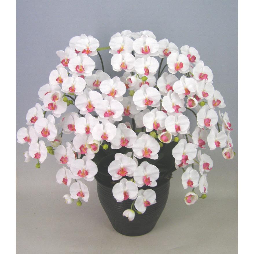 光触媒胡蝶蘭 スタンド花 白・赤　造花 造花 光触媒 胡蝶蘭 大輪 白赤(セミアルバ) M 10本立ち : スズキラン