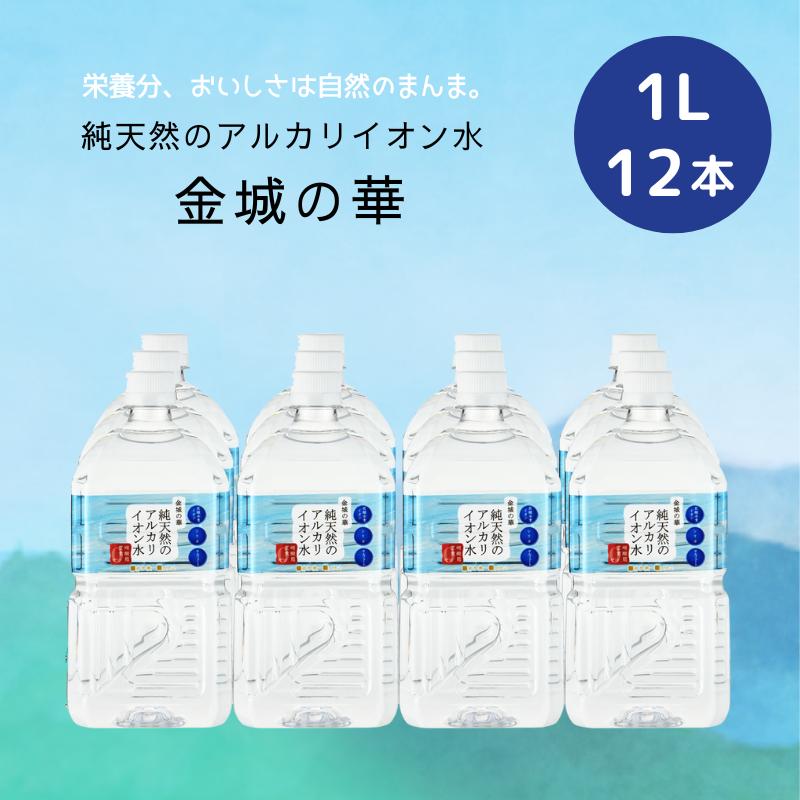 天然水 シリカ 純天然のアルカリイオン水 金城の華 1L×12本×1ケース[12