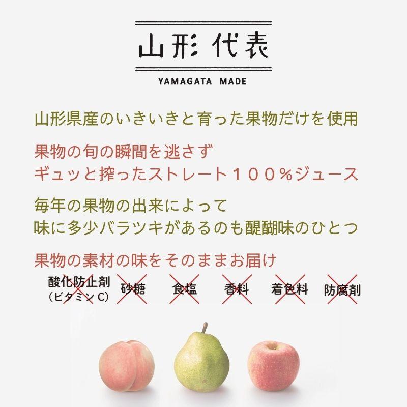 ギフト ジュース ストレート果汁100％ 山形代表 8本アソートセット 熨斗対応 送料無料 内祝 お歳暮 お中元 サン＆リブ 山形食品｜yourheimat｜03