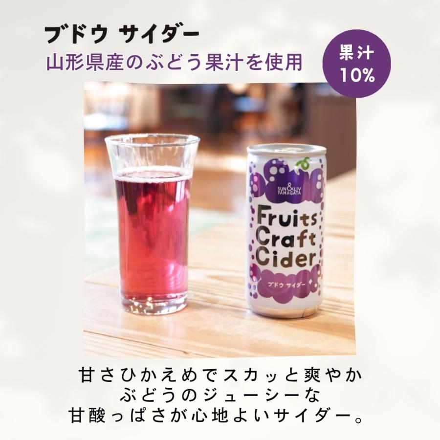 Fruits Craft Cider ブドウ サイダー 200ml×30缶×2ケース 山形県から産地直送 山形食品 フルーツクラフトサイダー ぶどう 果汁入り ノンアル 送料無料｜yourheimat｜02