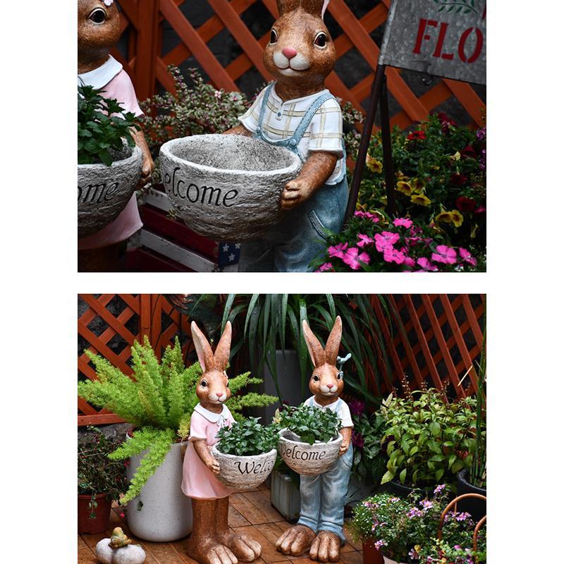 ガーデン ラビット プランター かわいい おしゃれ 鉢 うさぎ