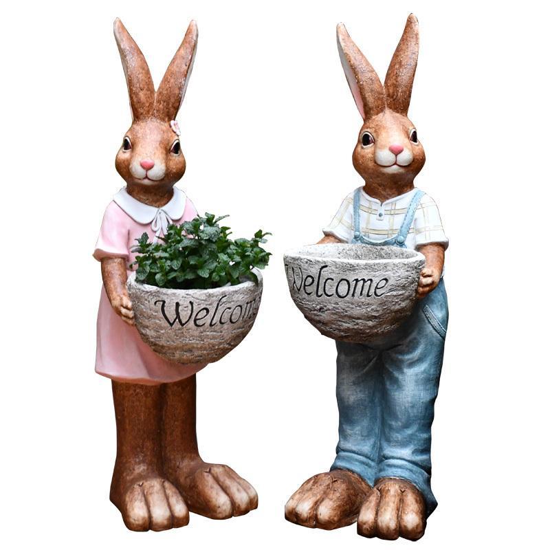 ガーデン ラビット プランター かわいい おしゃれ 鉢 うさぎ 動物