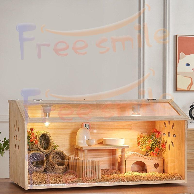 お値下げ 飼育ケージ 大型ケージ ケージ 前開き 上開き おしゃれ 組み立て式 アクリルケース 木 ハムスター 小動物 60cm&80cm&100cm 【PET6308664877】(23023円)