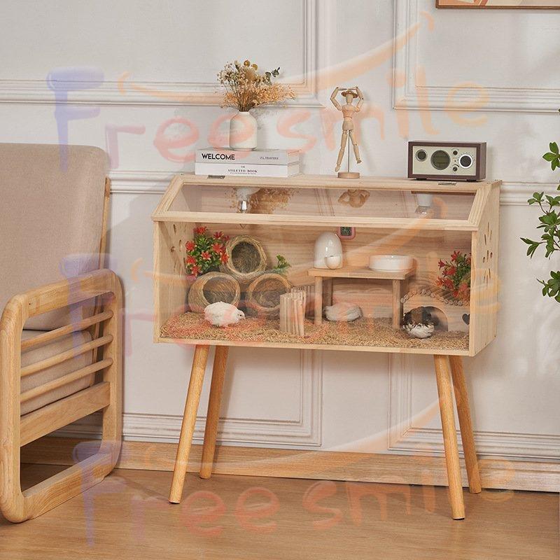 お値下げ 飼育ケージ 大型ケージ ケージ 前開き 上開き おしゃれ 組み立て式 アクリルケース 木 ハムスター 小動物 60cm&80cm&100cm 【PET6308664877】(23023円)