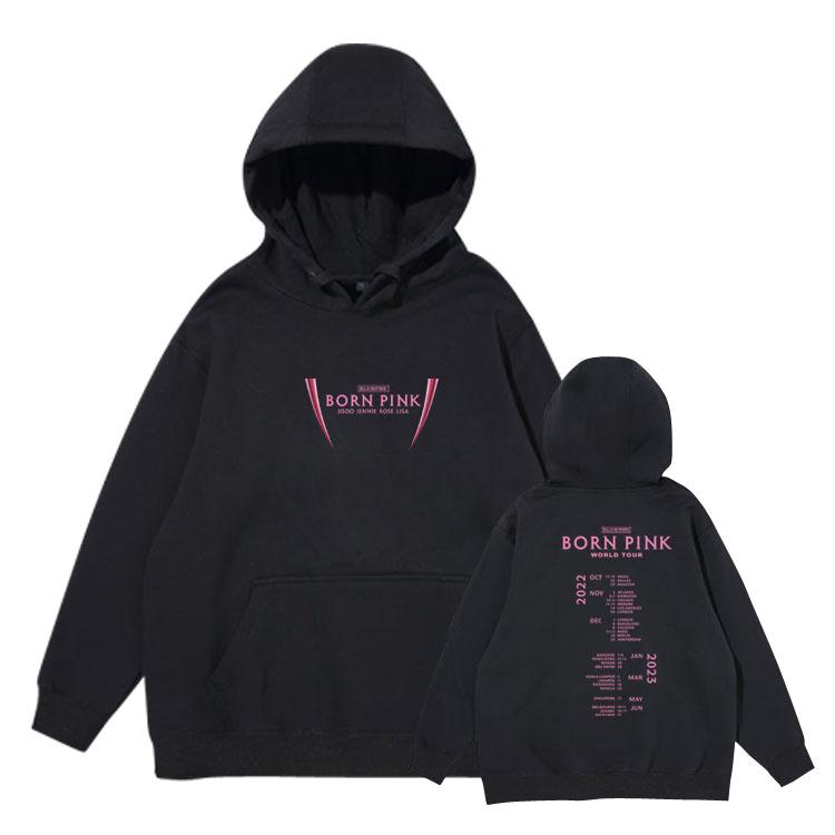 新品 ブラックピンク BLACKPINK BORN PINK コンサート 応援服 打歌服 パーカー スウェット フード カジュアルウェア ペアルック|youri-store|04