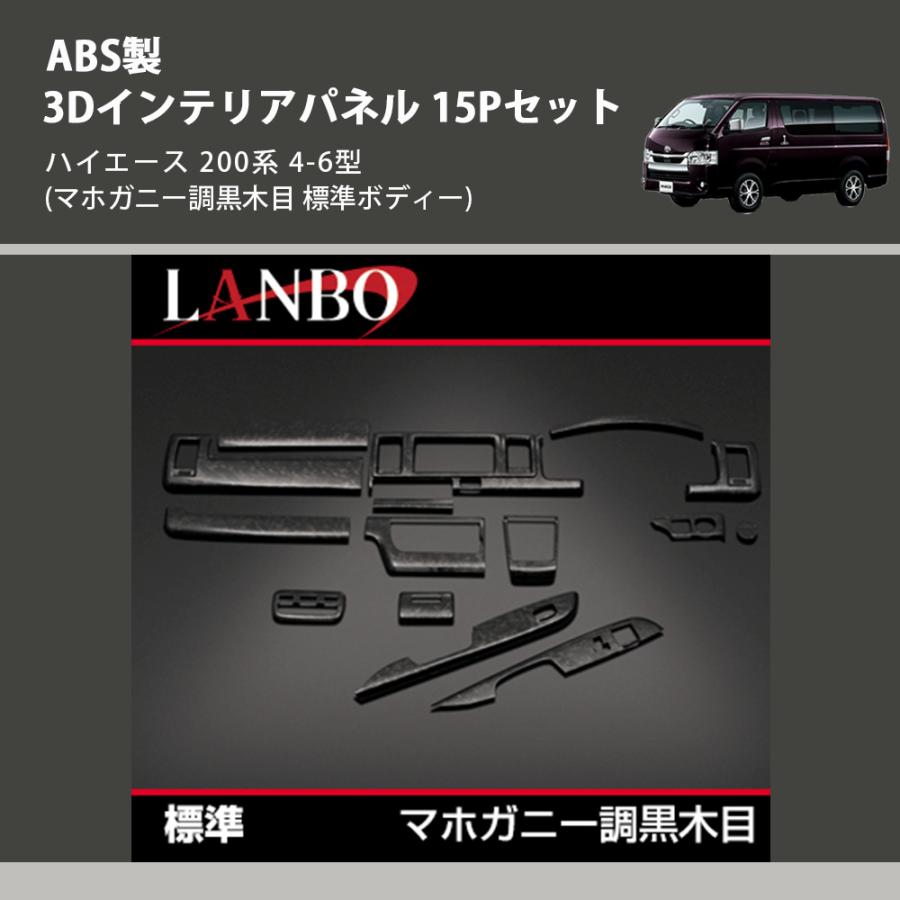 マホガニー調黒木目 標準ボディー) ABS製 3Dインテリアパネル 15P
