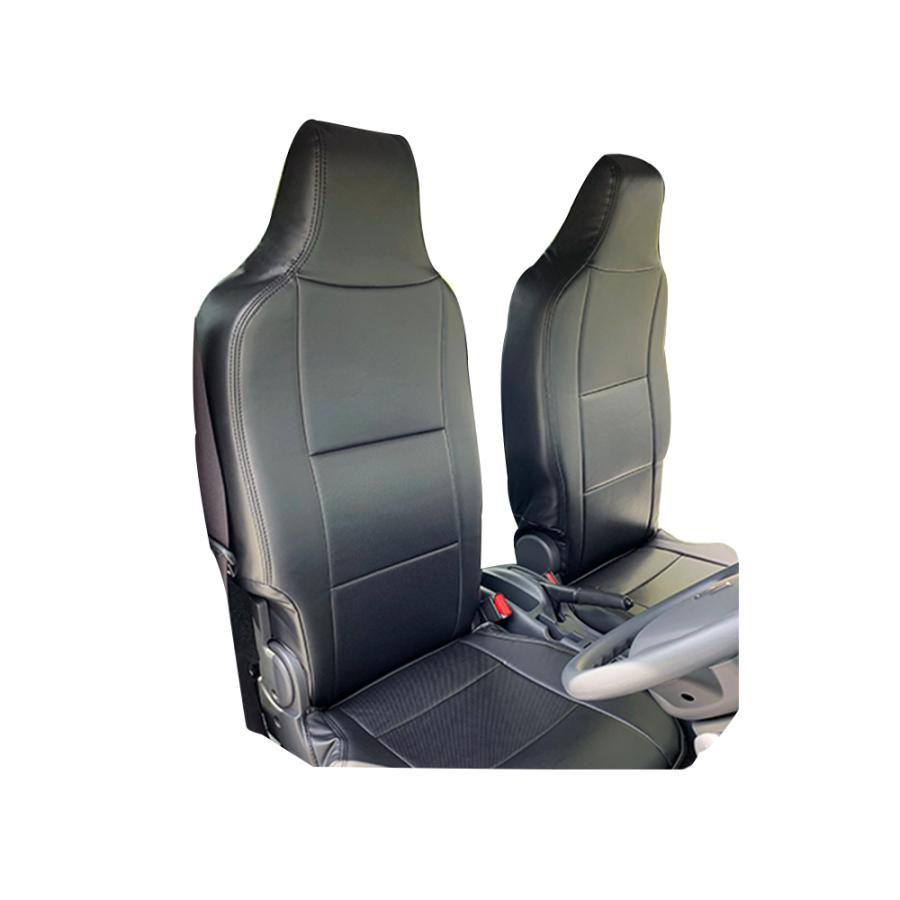 ブラックレザー) Azur 機能性シートカバー フロント用 運転席助手席 