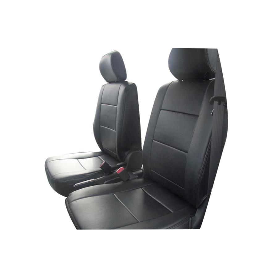 ブラックレザー) Azur 機能性シートカバー フロント用 運転席助手席 