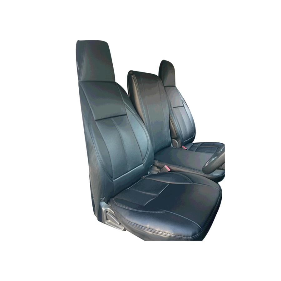 ブラックレザー) Azur 機能性シートカバー フロント用 運転席助手席 