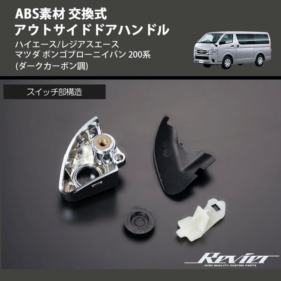 ダークカーボン調) ABS素材 交換式 アウトサイドドアハンドル